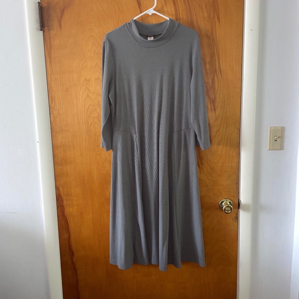 Gray maxi dress long sleeve size XL